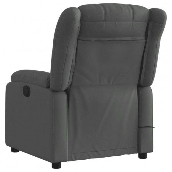 Fauteuil de massage inclinable Gris foncé Tissu