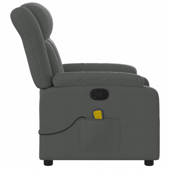 Fauteuil de massage inclinable Gris foncé Tissu