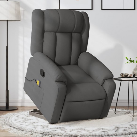 Fauteuil de massage inclinable Gris foncé Tissu