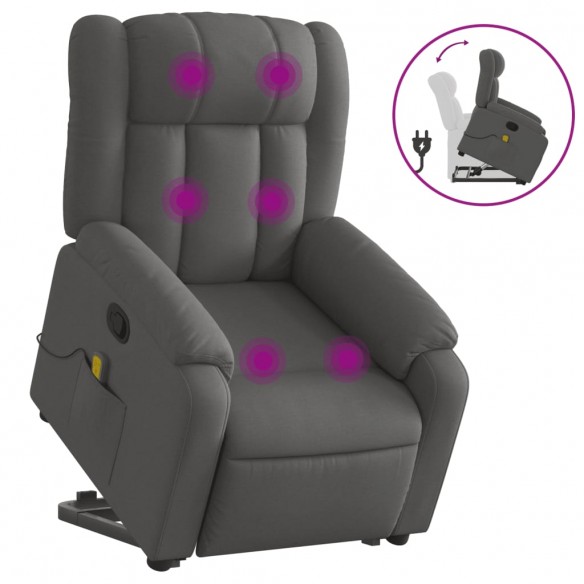 Fauteuil de massage inclinable Gris foncé Tissu