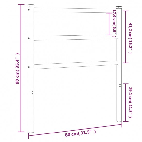 Tête de lit métal blanc 75 cm