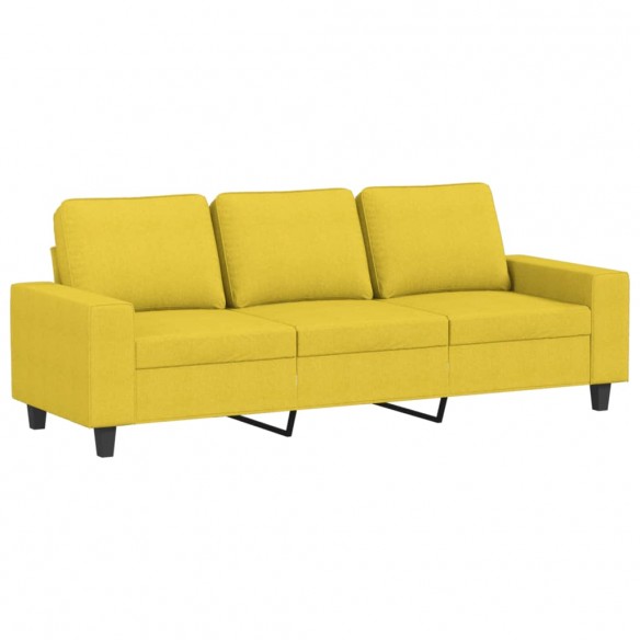 Ensemble de canapés 3 pcs jaune clair tissu