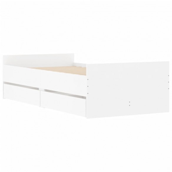 Cadre de lit avec tiroirs blanc 90x200 cm
