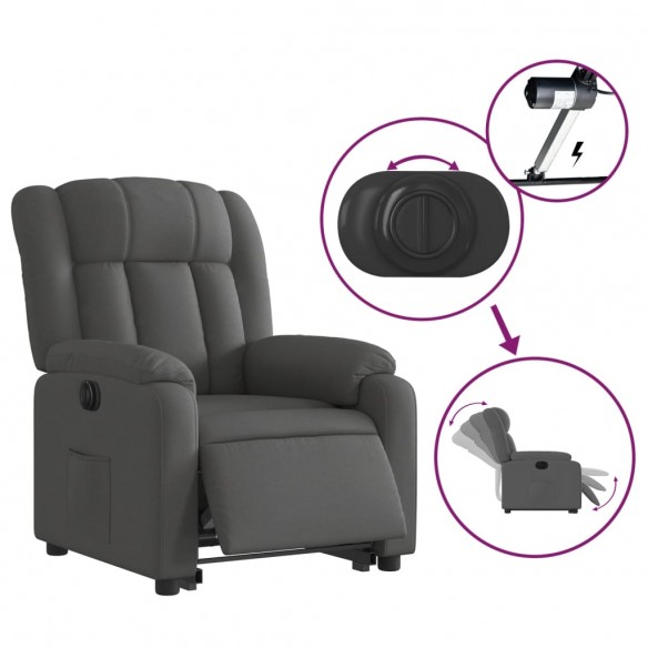 Fauteuil inclinable électrique gris foncé tissu