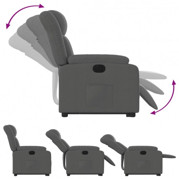 Fauteuil inclinable électrique gris foncé tissu