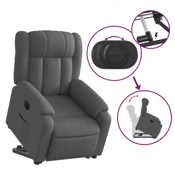 Fauteuil inclinable électrique gris foncé tissu