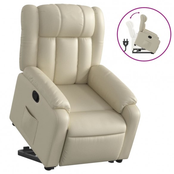 Fauteuil inclinable Crème Similicuir