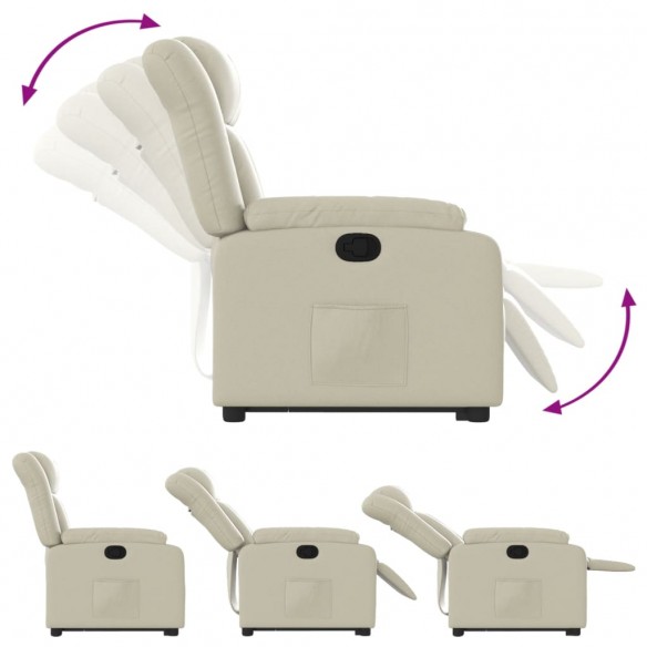 Fauteuil inclinable Crème Similicuir