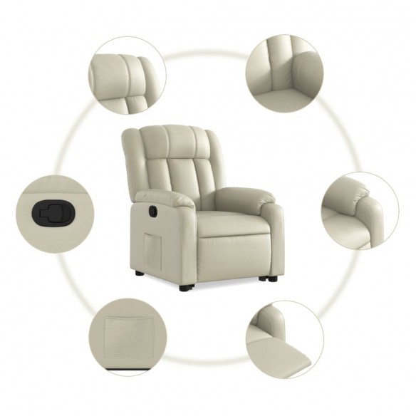 Fauteuil inclinable Crème Similicuir