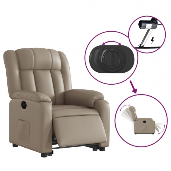 Fauteuil inclinable électrique cappuccino similicuir