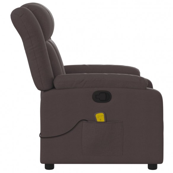 Fauteuil de massage inclinable Marron foncé Tissu