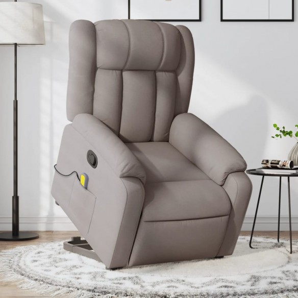 Fauteuil inclinable de massage Taupe Tissu