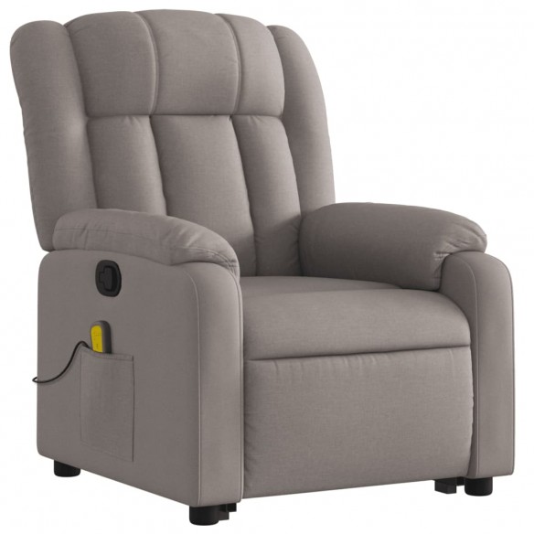 Fauteuil inclinable de massage Taupe Tissu