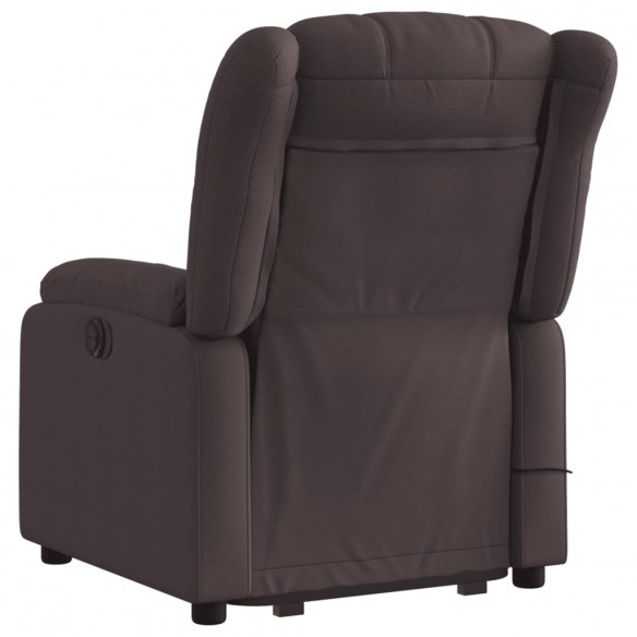 Fauteuil inclinable de massage électrique Marron foncé Tissu