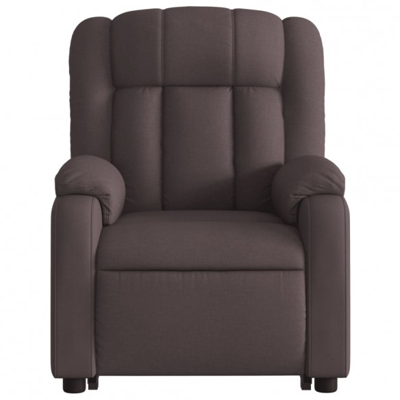 Fauteuil inclinable de massage électrique Marron foncé Tissu