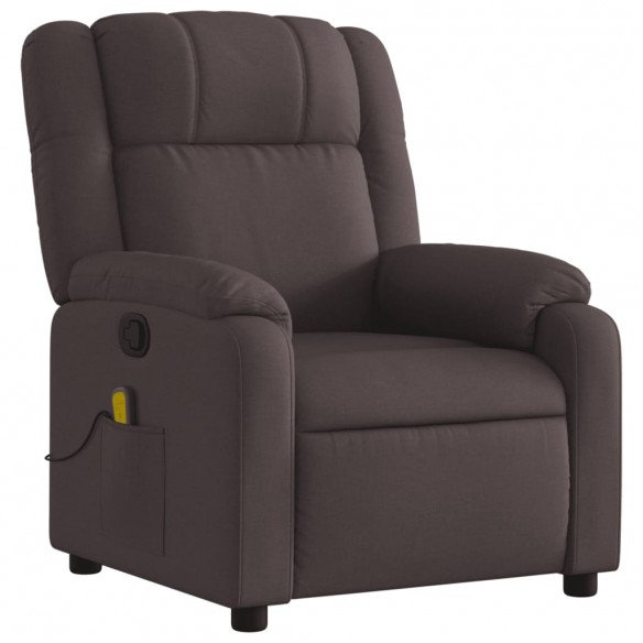 Fauteuil de massage inclinable Marron foncé Tissu