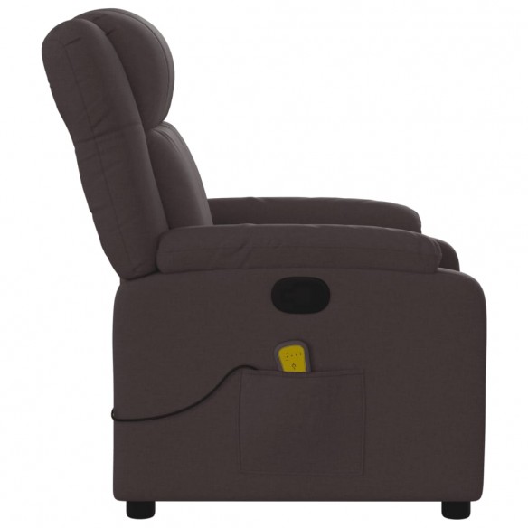 Fauteuil de massage inclinable Marron foncé Tissu