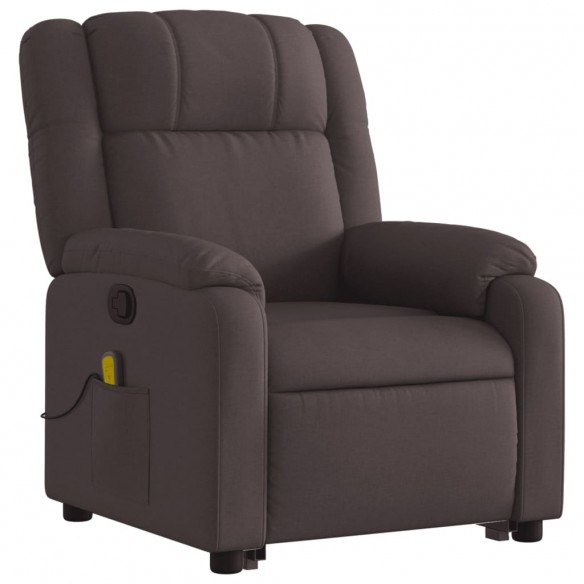 Fauteuil inclinable de massage Marron foncé Tissu