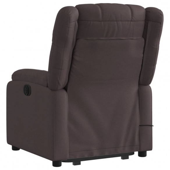 Fauteuil inclinable de massage Marron foncé Tissu