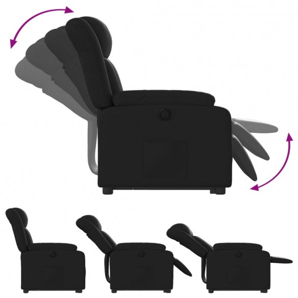 Fauteuil inclinable électrique noir similicuir