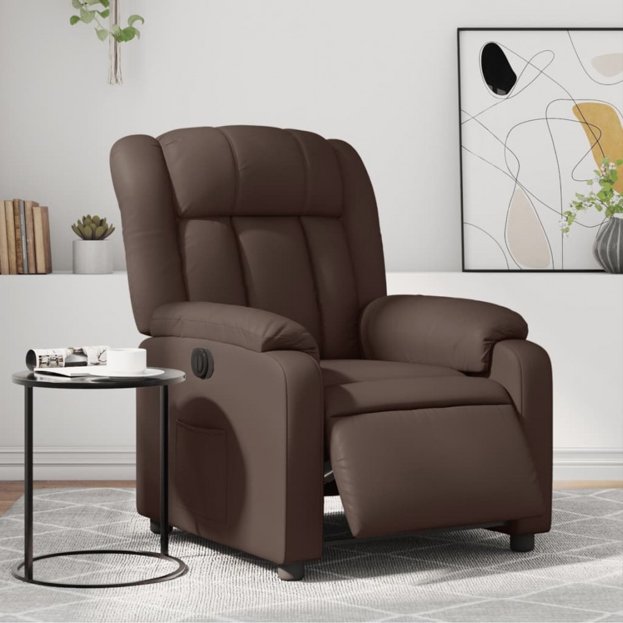 Fauteuil inclinable électrique Marron Similicuir