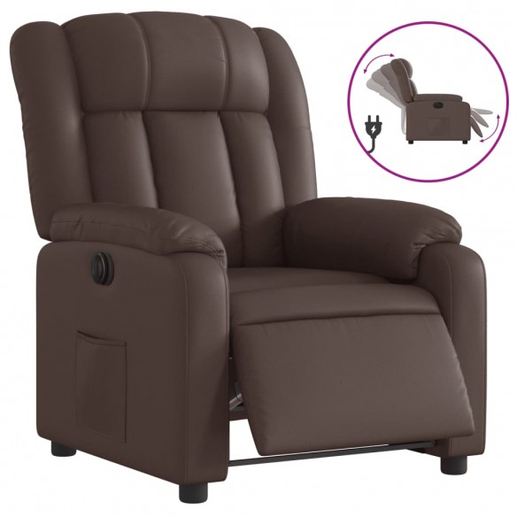 Fauteuil inclinable électrique Marron Similicuir