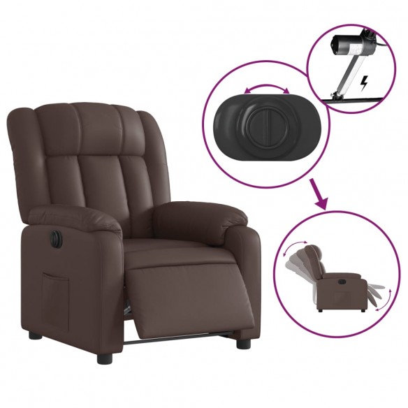 Fauteuil inclinable électrique Marron Similicuir