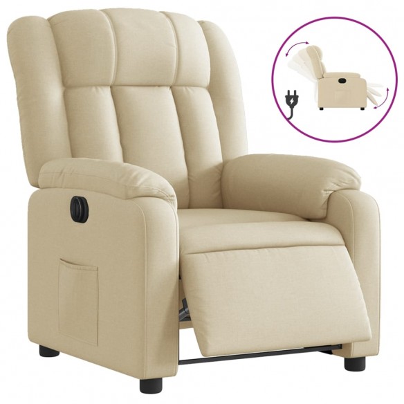 Fauteuil inclinable électrique Crème Tissu