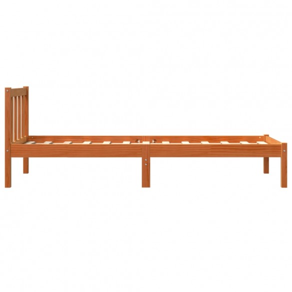 Cadre de lit cire marron 75x190 cm bois de pin massif