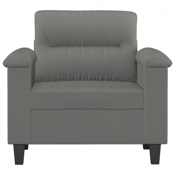 Fauteuil gris foncé 60 cm tissu microfibre