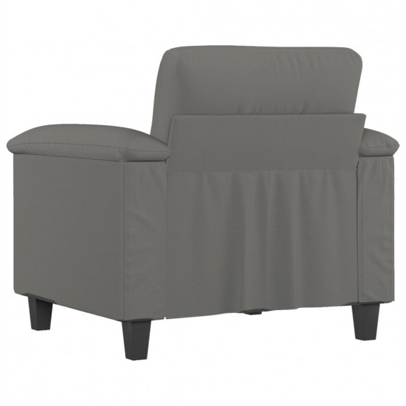 Fauteuil gris foncé 60 cm tissu microfibre