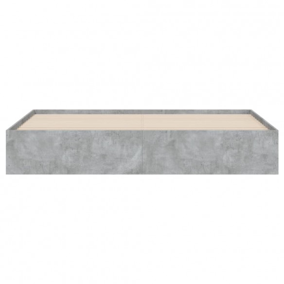 Cadre de lit à tiroirs gris béton 180x200 cm bois d'ingénierie