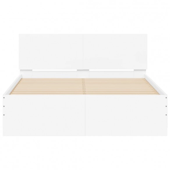 Cadre de lit avec tête de lit blanc 120x190 cm