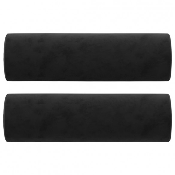 Canapé 2 places avec oreillers décoratifs noir 140 cm velours