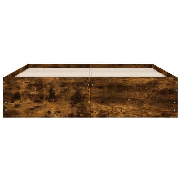 Cadre de lit et tiroirs chêne fumé 120x190 cm bois d'ingénierie