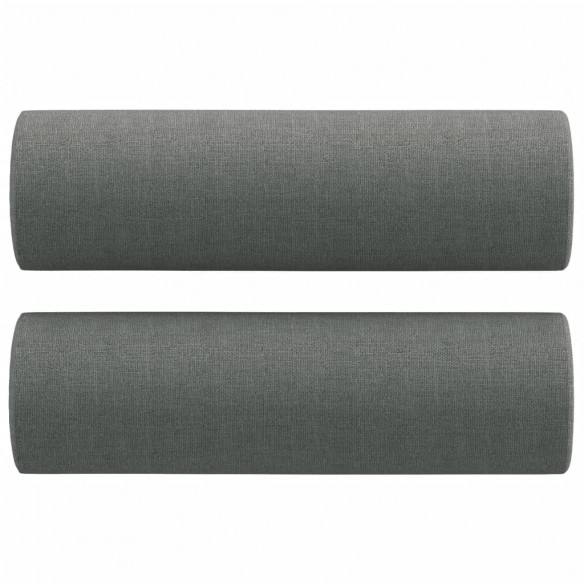 Canapé 2 places avec oreillers gris foncé 140 cm tissu