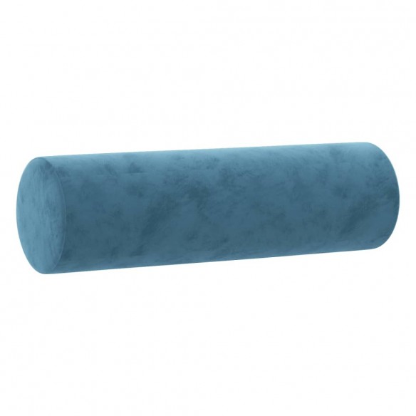 Canapé 2 places avec oreillers décoratifs bleu 140 cm velours