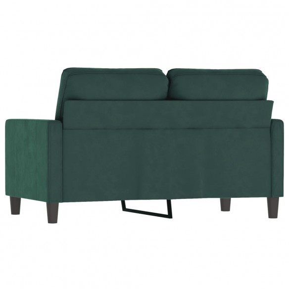 Canapé à 2 places Vert foncé 120 cm Velours