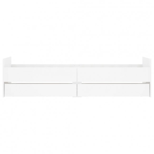 Cadre de lit avec tiroirs blanc 90x190 cm