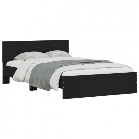 Cadre de lit avec tête de lit noir 135x190 cm