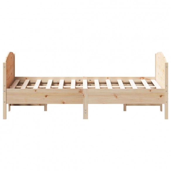 Cadre de lit avec tête de lit 120x200 cm bois de pin massif