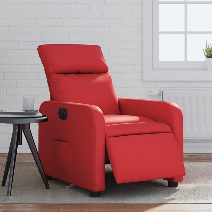 Fauteuil inclinable électrique Rouge Similicuir