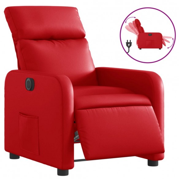 Fauteuil inclinable électrique Rouge Similicuir