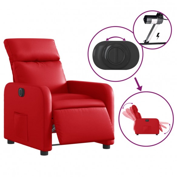 Fauteuil inclinable électrique Rouge Similicuir