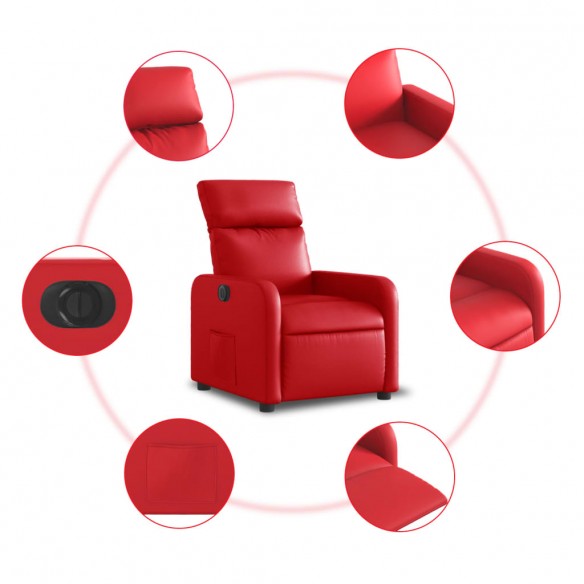 Fauteuil inclinable électrique Rouge Similicuir