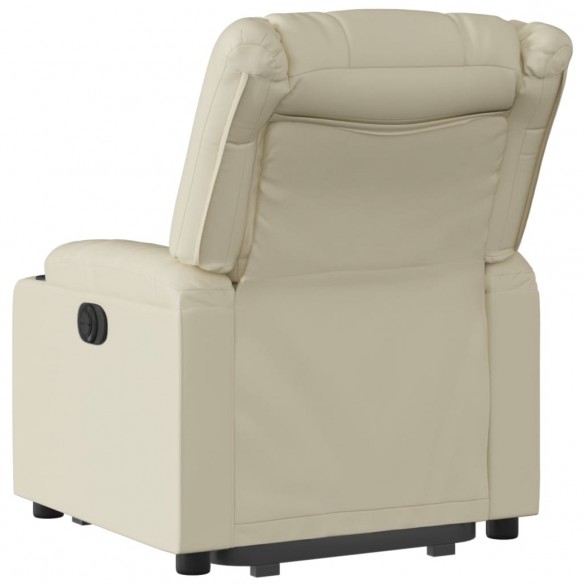 Fauteuil inclinable électrique crème similicuir