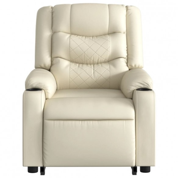 Fauteuil inclinable électrique crème similicuir