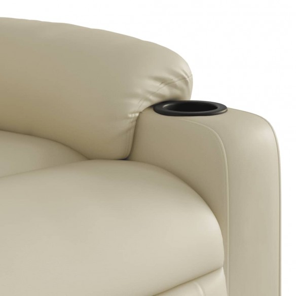 Fauteuil inclinable électrique crème similicuir