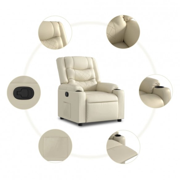 Fauteuil inclinable Crème Similicuir