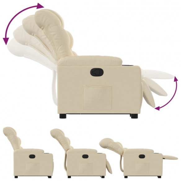 Fauteuil inclinable Crème Tissu